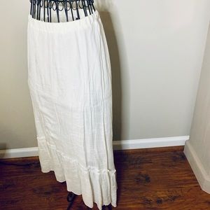 Cream high/low maxi skirt